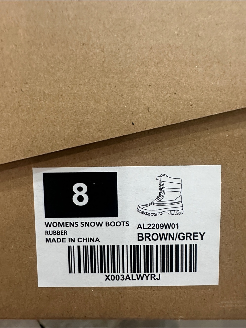 Women’s Winter Lace-Up Boots in Gray & Tan new in box never worn - Picture 5 of 5